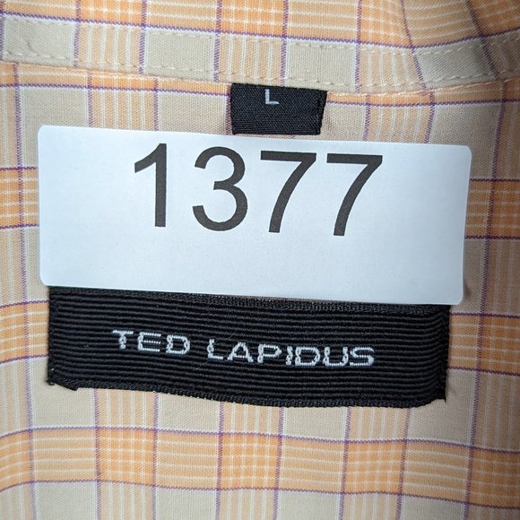 Ted Lapidus* Men's Short Sleeve Button Down Curved Hem Chest Pocket Shirt~ Large - Picture 3 of 10